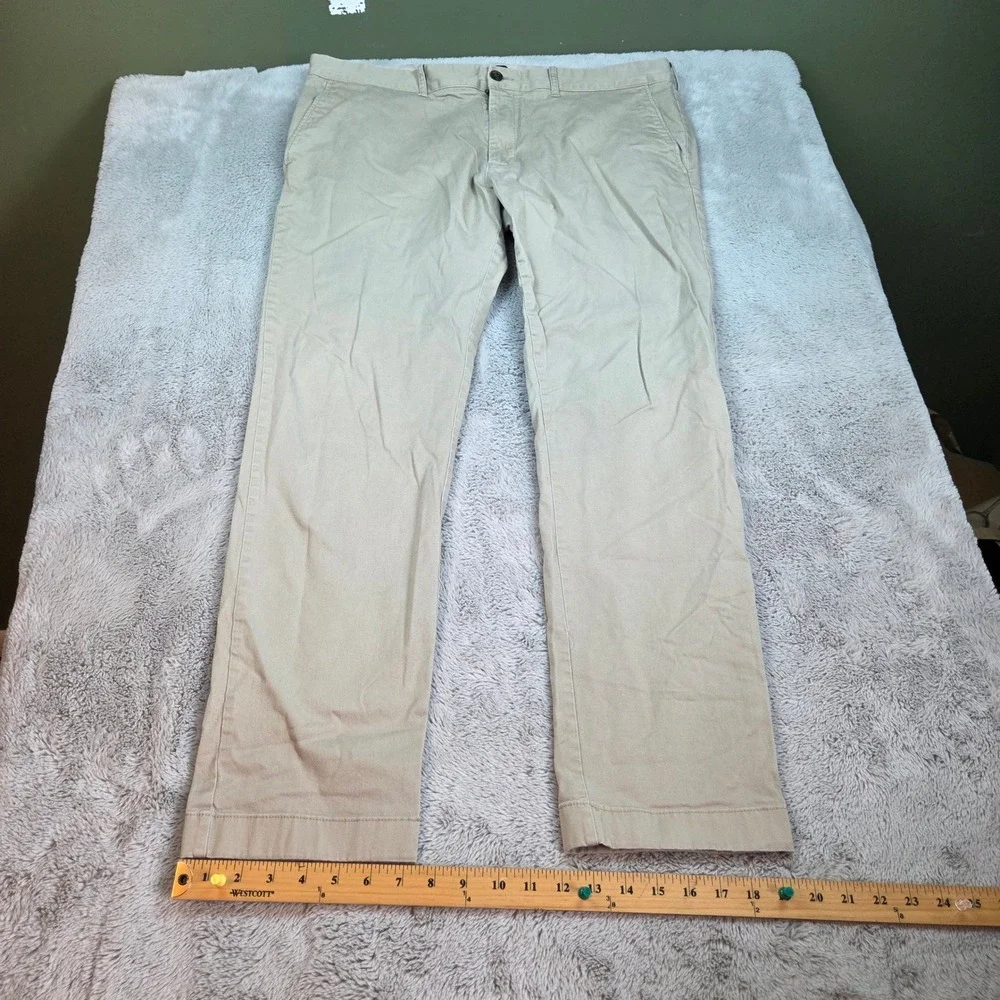 J.Crew Flex Chino Pants Mens W38 L32 Slim Fit Stretch Cotton Twill Khaki Beige